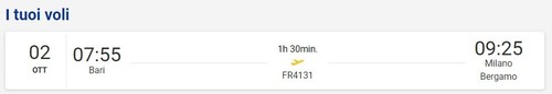 Volo ryanair bari - volo,
