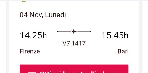Volo firenze bari - firenze,